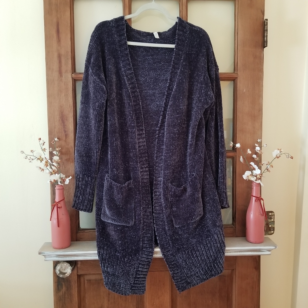Flamingo Urban Long Grey Chenile Sweater